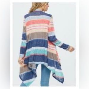 Gorgeous! EUC striped asymmetrical sweater from White Birch, size medium